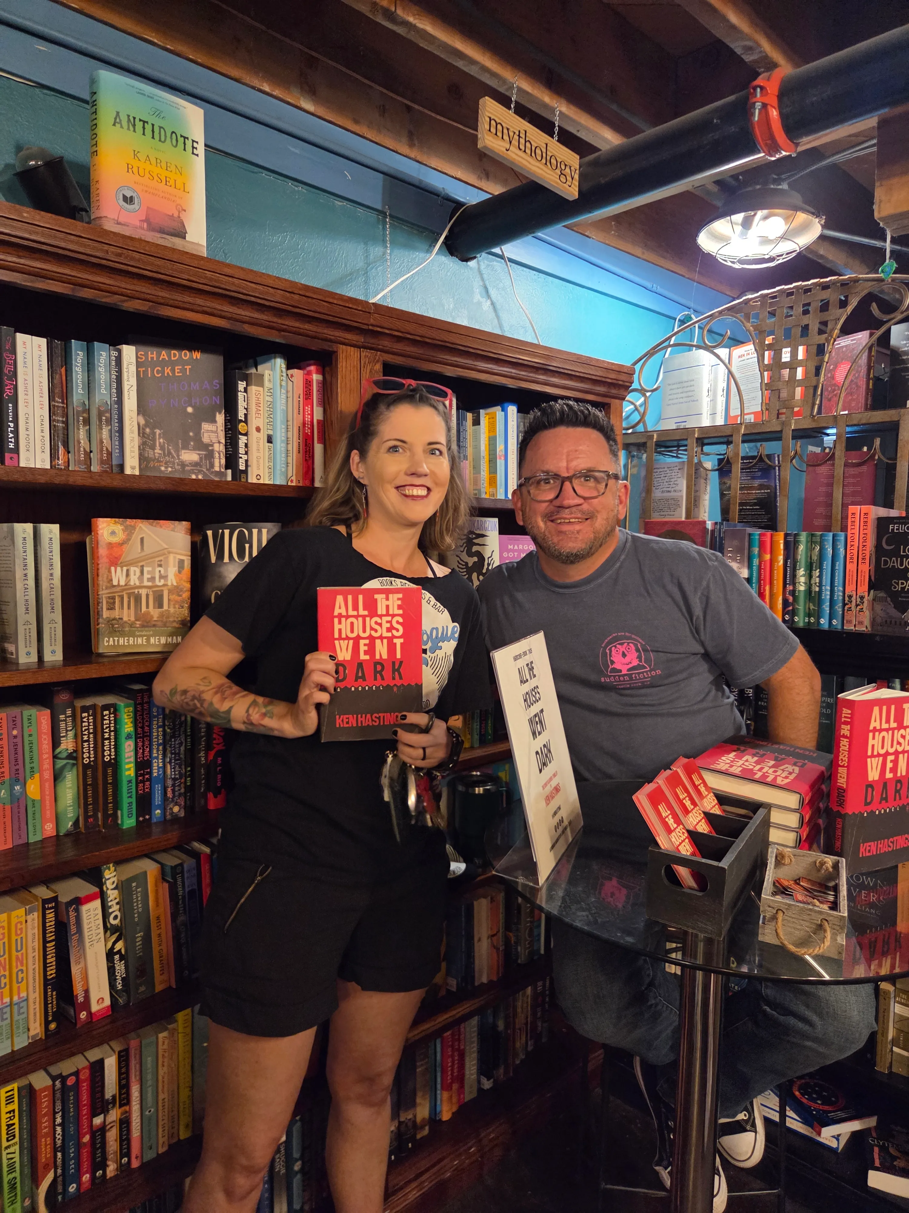 Jess of Analogue Books, Records & Bar made the trip from Pueblo!